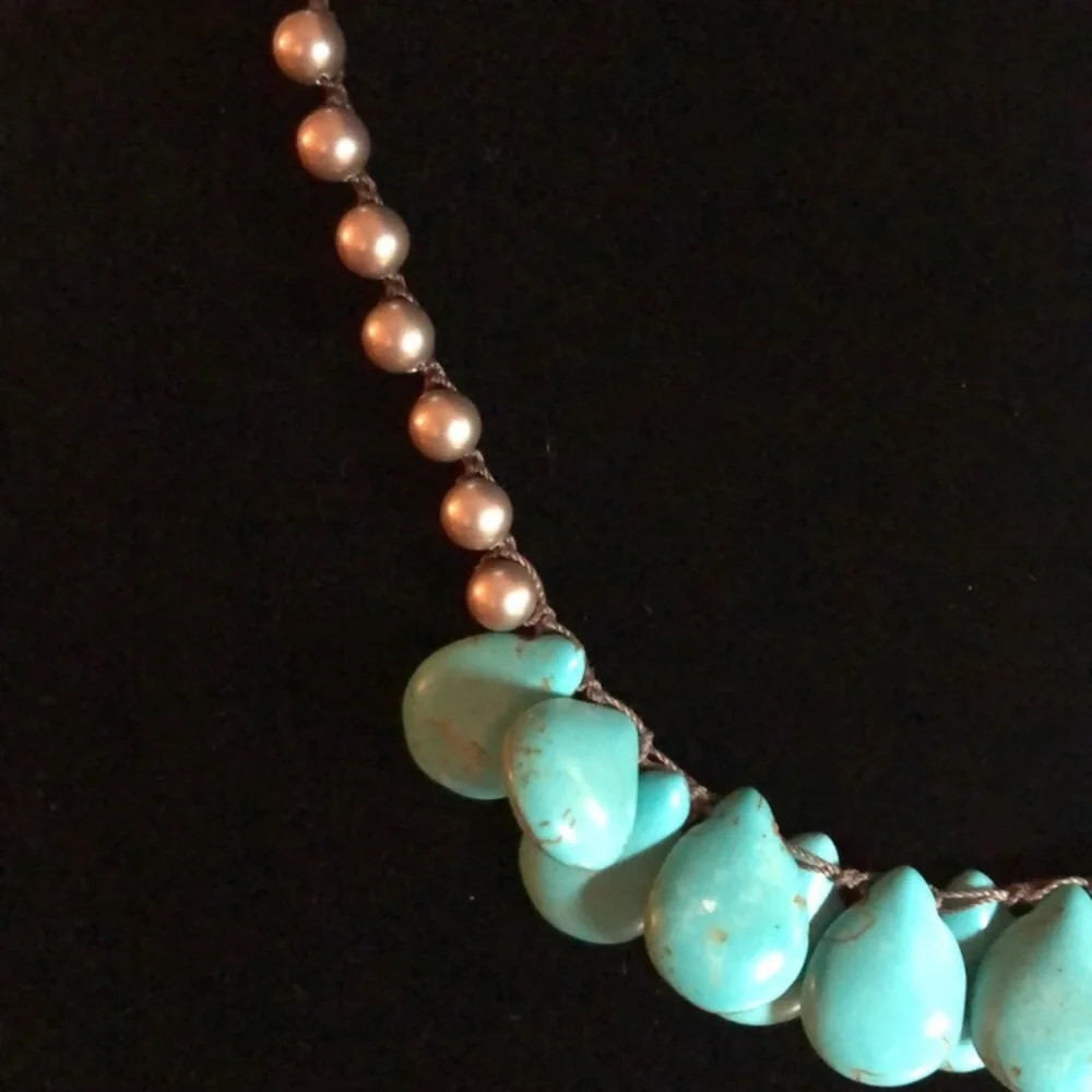 Handcrafted Turquoise Necklace with Pearls